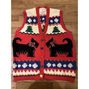 SOLD Vintage marisa christina christmas sweater vest Christmas Collection 1995